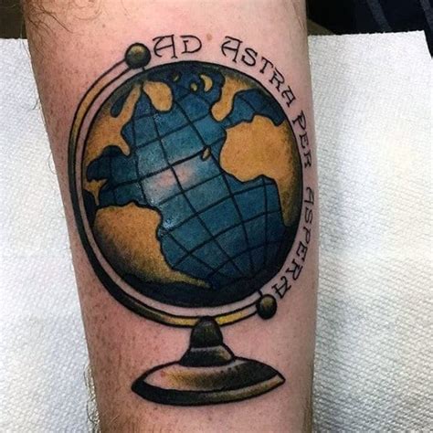 80 Globe Tattoo Designs For Men Traveler Ink Ideas