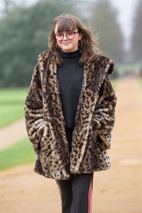 Maisie Williams In A Leopard Print Fur Coat Visited St Johns College