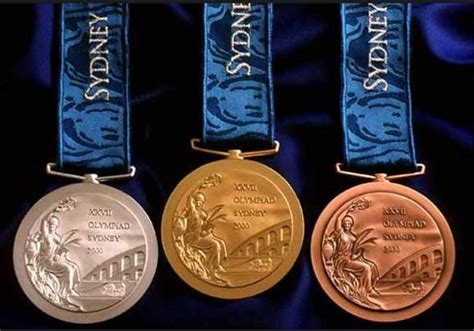 Sydney 2000 Olympic Medals Set Goldsilverbronze With Silk Etsy