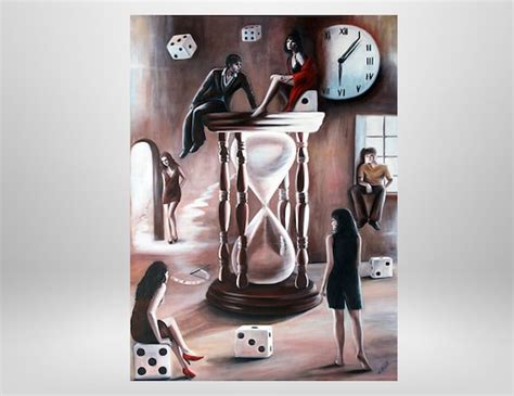 Hourglass Original Oil Paintingsurrealism Unique Fantasy Etsy