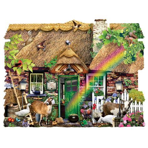Choose between monthly, 6 months or annually along with your piece count. Irish Cottage 1000 Piece Shaped Jigsaw Puzzle | Spilsbury