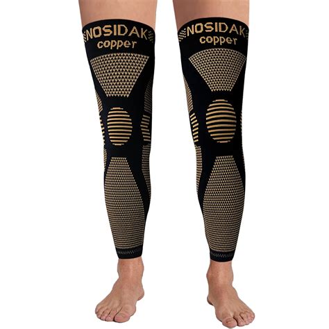 buy nosidak full leg compression sleeve pair copper knee sleeves anti slip compression thigh
