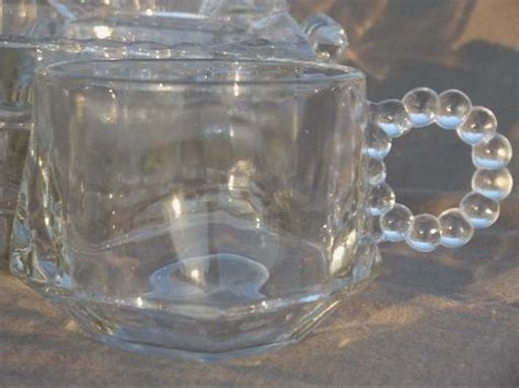 Vintage Orchard Crystal Hazel Atlas Snack Sets Ribs Beads Candlewick
