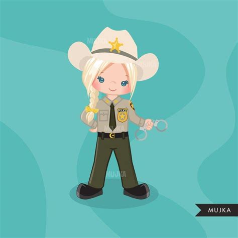 Sheriff Girl Cops Female Police Officer Clipart Mujka Cliparts