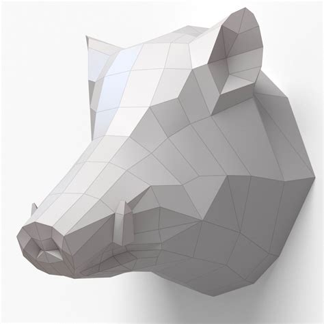 Paper Boar Head 3d Max 3d Model Paper Crafts Craft Free Paper