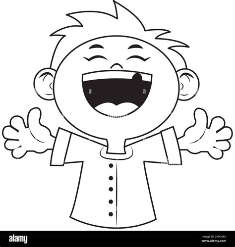 Cartoon Happy Boy Laughing Icon Flat Design Stock Vector Image And Art