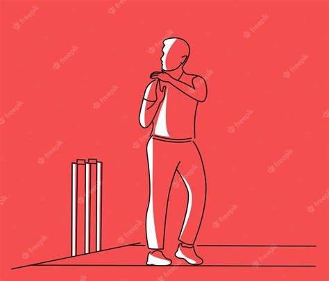 Premium Vector Cricketer Want Review Single Line Art Drawing