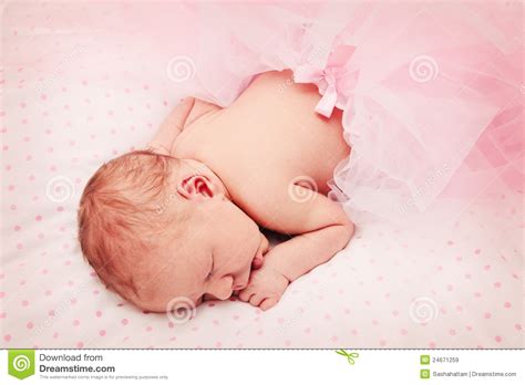 Adorable Sleeping Newborn Baby Girl Royalty Free Stock