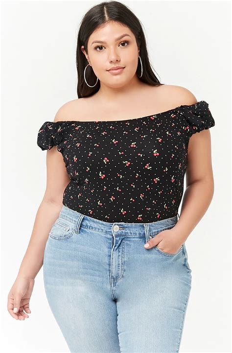 Forever 21 Plus Size Cherry Graphic Print Top Cherry Print Clothing