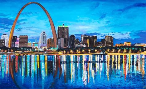 St Louis Skyline Gateway Arch Painting By Jeff Johns Saatchi Art