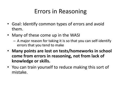 Ppt Errors In Reasoning Powerpoint Presentation Free Download Id