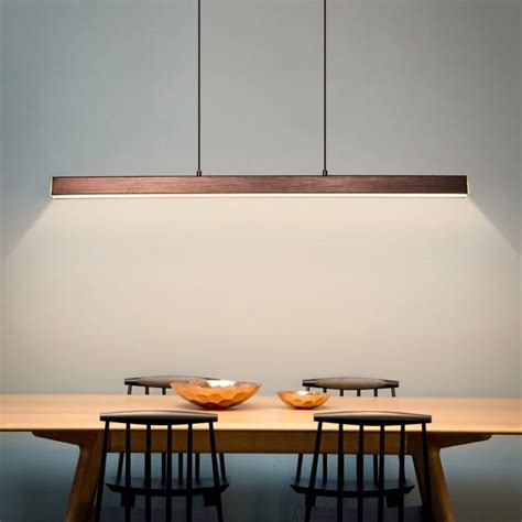 Modern Led Long Pendant Light Linear Hanging Lights Black Brown Pendant