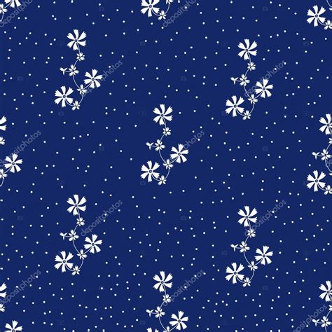 Blue , purple hydrangea on white background. Seamless pattern with the white flowers on navy blue ...