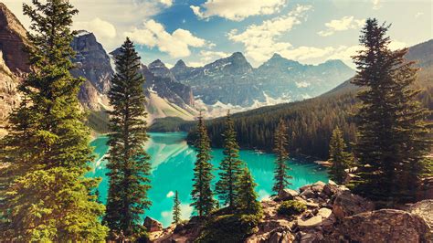 Desktop Wallpapers Banff Canada Moraine Nature Mountains 3840x2160