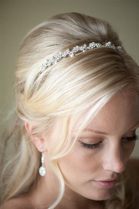 Bridal Headband Tiara Freshwater Pearl And Crystal Headband Wedding Hair Accessory Yvette