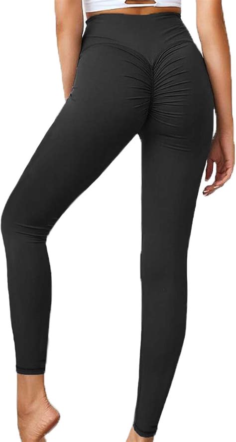 Fittoo Women S High Waisted Bottom Scrunch Leggings Ruched Yoga Pants