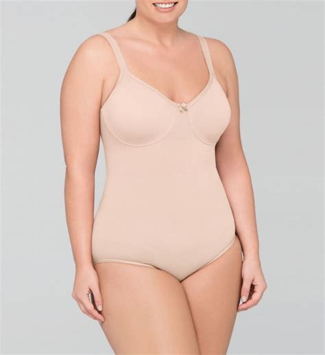 Body Wrap Womens Body Wrap 55001 The Pinup Plus Full Figure Bodysuit With Underwire Nude 1x