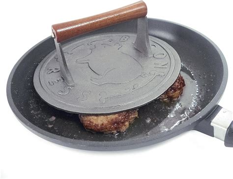Norpro Grill Bacon Press Large 9 Cast Iron Steak Bacon Hamburger Ebay