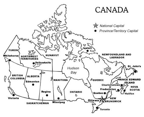 Printable Map Of Canada With Provinces And Territories And Their