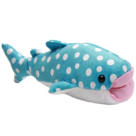 Amuse Whale Shark Dotted Plush Toy Stuffed Animal Light Blue White 8 Inches