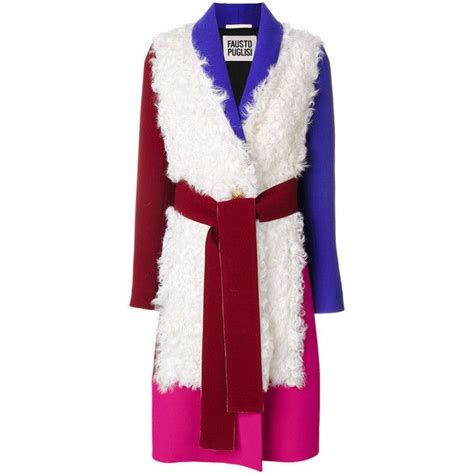 Fausto Puglisi Colour Block Coat 4606 Liked On Polyvore Featuring