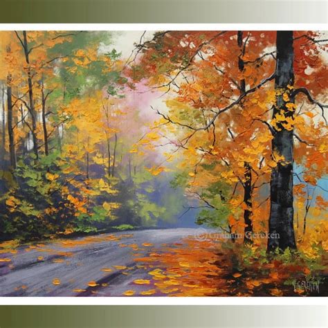 Autumn Painting Tree Oil Paintings Tree Landscapes Fall Scenes