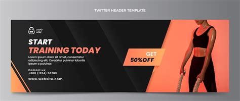 Free Vector Gradient Fitness Twitter Header Template