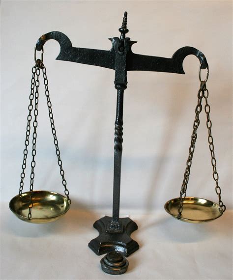 Vintage Large Balancing Scales With 3 Iron Weights Wrought Etsy