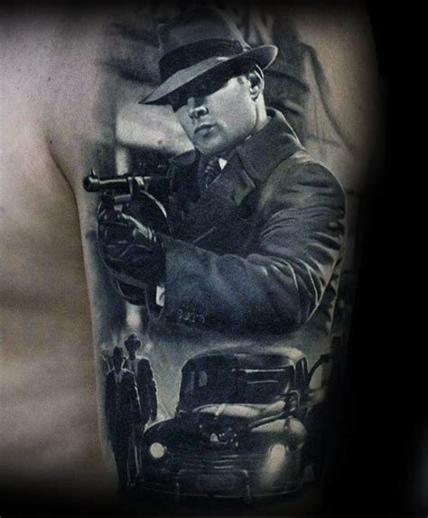 50 Tommy Gun Tattoo Ideas For Men Firearm Designs