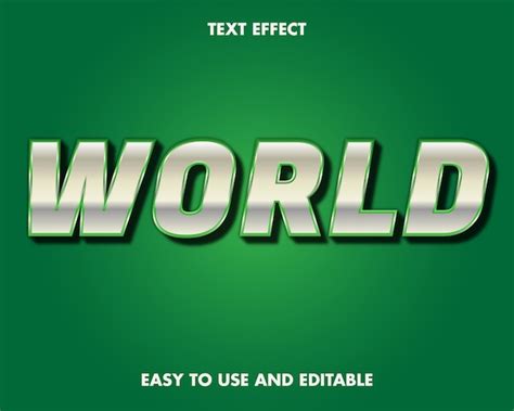 Premium Vector World Text Effect Editable Font Style