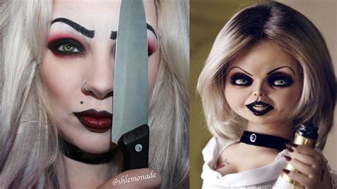 Halloween Bride Of Chucky Tiffany Makeup Tutorial Shlemonade Youtube
