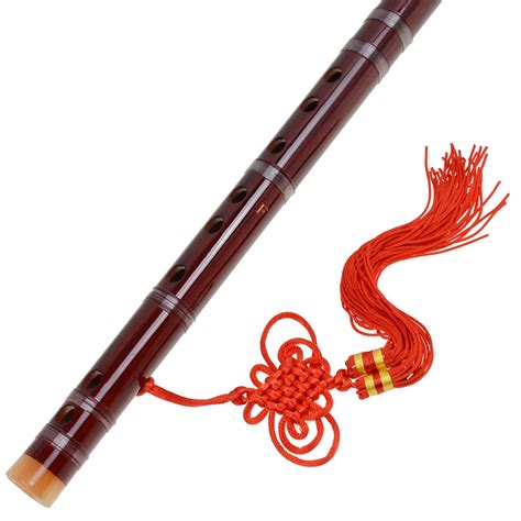 Red Traditional Chinese Bamboo Flute Dizi F Key Musical Instrument Ebay