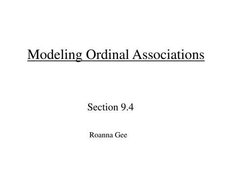Ppt Modeling Ordinal Associations Powerpoint Presentation Free