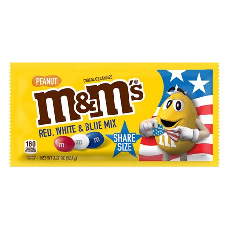 Save On Mandms Peanut Chocolate Candies Red White And Blue Sharing Size