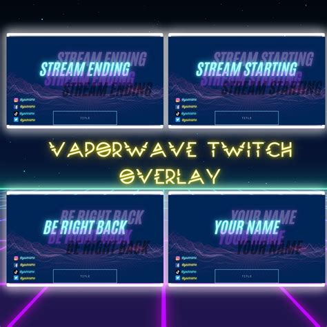 Vaporwave Cyberpunk Twitch Overlay Be Right Back Stream Etsy In 2022