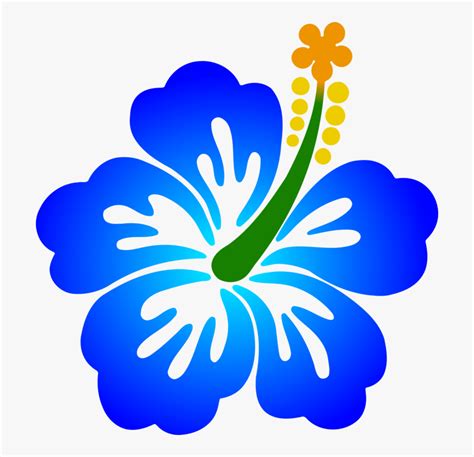 Hibiscusplantflora Blue Hawaiian Flower Clipart Hd Png Download