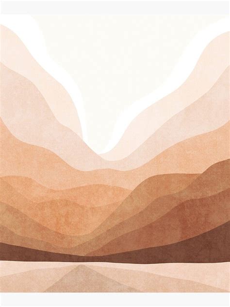 Minimalist neutral wallpaper iphone landscape. "Warm mountain landscape" Mounted Print by Miss-Belle ...