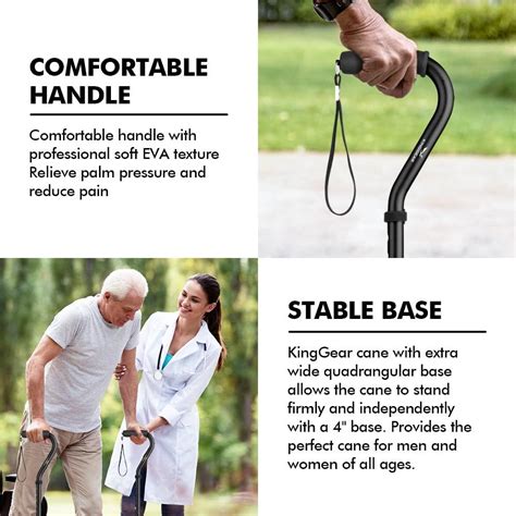 Kinggear Walking Cane For Women And Men Lightweight And Sturdy Offset