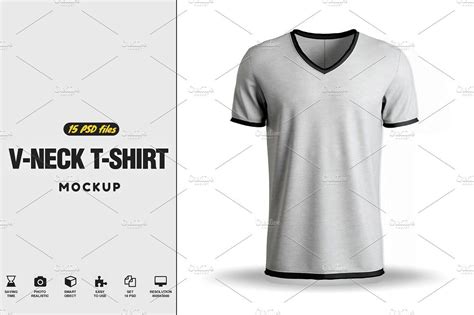 6108 V Neck T Shirt Mockup Free Mockups Builder Free Design Jersey