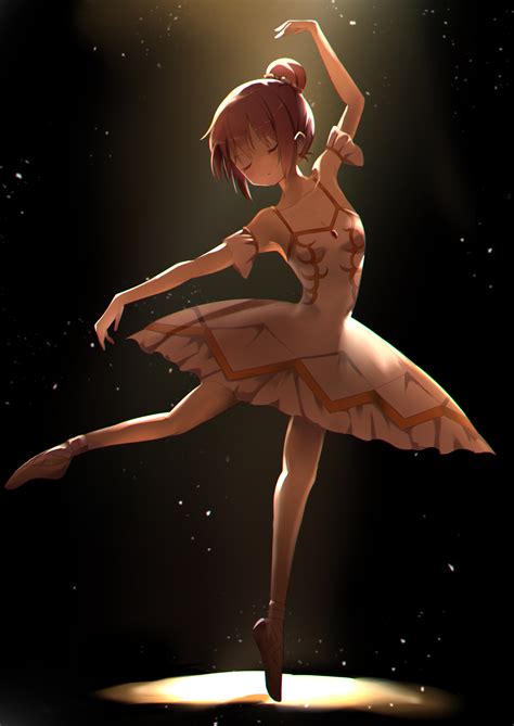 Safebooru 1girl Arm Up Ballerina Ballet Slippers Bangs Bubble Skirt Closed Eyes Closed Mouth