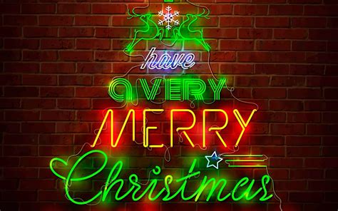 Merry Christmas Neon Sign Wallpapers Wallpaper Cave