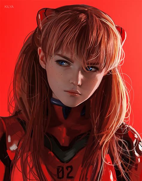 neon genesis evangelion plugsuit simple background long hair redhead anime girls asuka langley