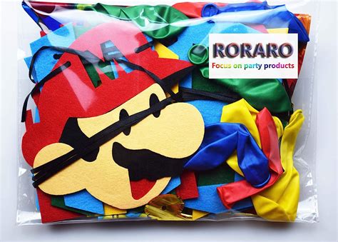 Buy Roraro Mario Birthday Party Pack Felt Banner Balloons Party Supplies Decorations Super Mario