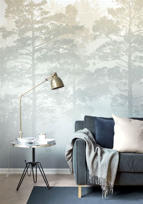 Misty Pine Forest By M Stenströmer Wallpaper Wallmurals
