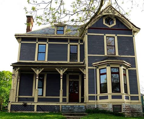 They have to be used very carefully, however. Charcoal Blue w' Yellow | Victorian house colors, House ...