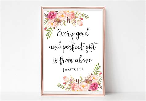 Every Good And Perfect T Is From Above Sign Printable James 1 17