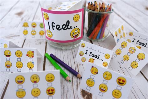 Printable Feelings Jar Kids Daily Reflection Feelings Chart Etsy