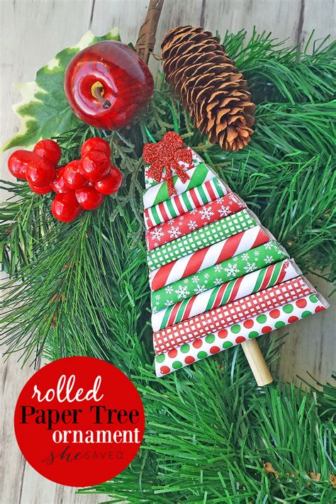Easy Diy Rolled Paper Tree Ornament Craft Shesaved