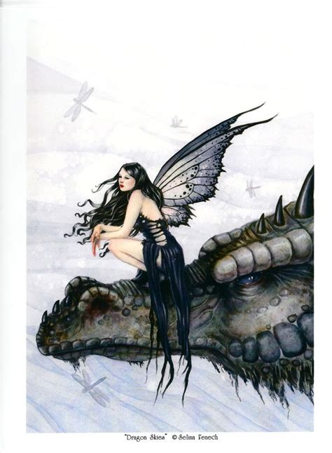 Dragon Skies Print 85x11 Fairy Art Fairy Dragon Beautiful Fairies