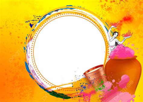 Yellow Theme Round Holi Festival Background Wallpaper Holi Festival
